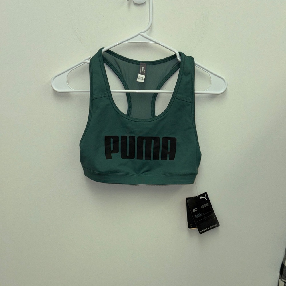 Puma Teal Green Racerback Sports Crop